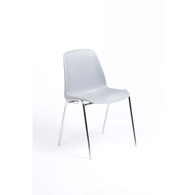 3701338800467-Chaise CHARLOTTE - pieds chromés avec accroches - gris clair-P_79438550_1-0
