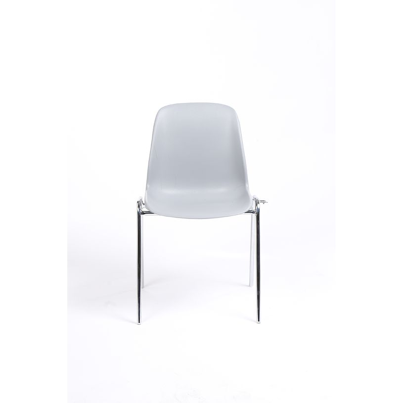 3701338800467-Chaise CHARLOTTE - pieds chromés avec accroches - gris clair-P_79438550_2-1