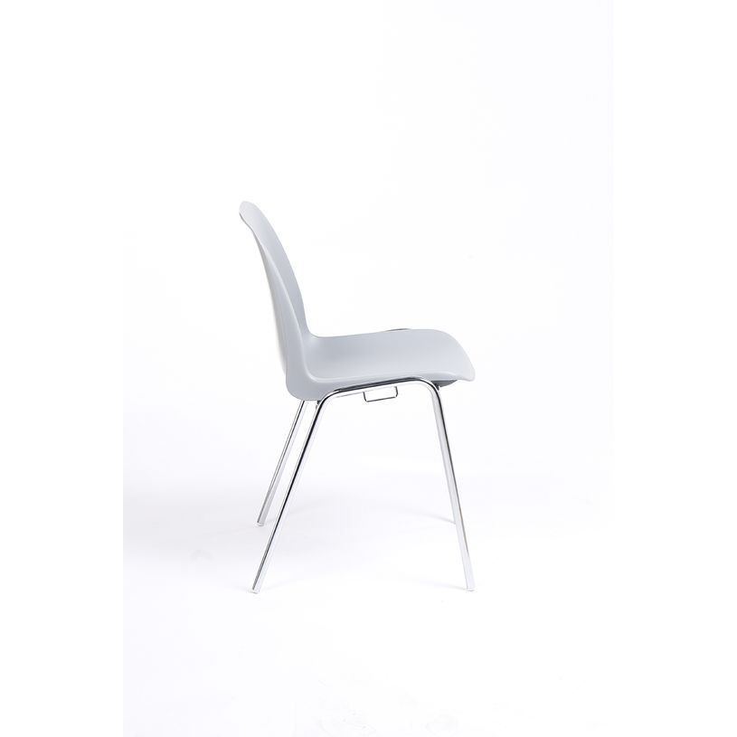 3701338800467-Chaise CHARLOTTE - pieds chromés avec accroches - gris clair-P_79438550_3-2