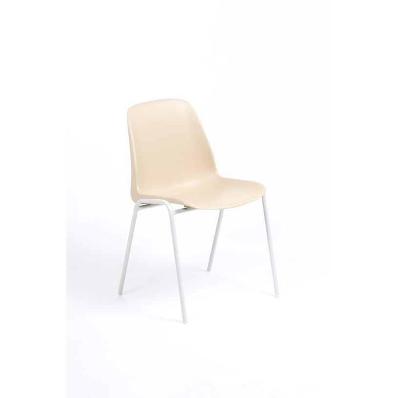 3701338800511-Chaise CHARLOTTE - pieds blancs sans accroche - coque M1 (non feu) - beige-P_79438554_1-0