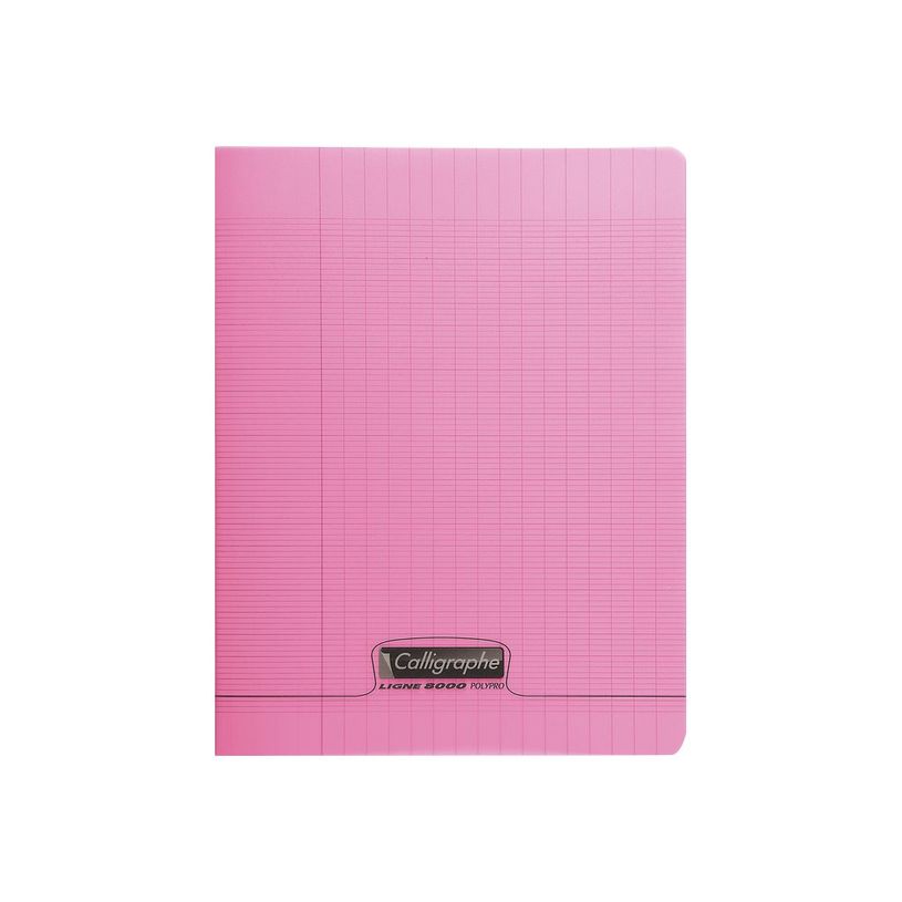 3210330181219-Calligraphe 8000 - Cahier polypro 17 x 22 cm - 96 pages - grands carreaux (Seyes) - rose-P_79438576_1-0