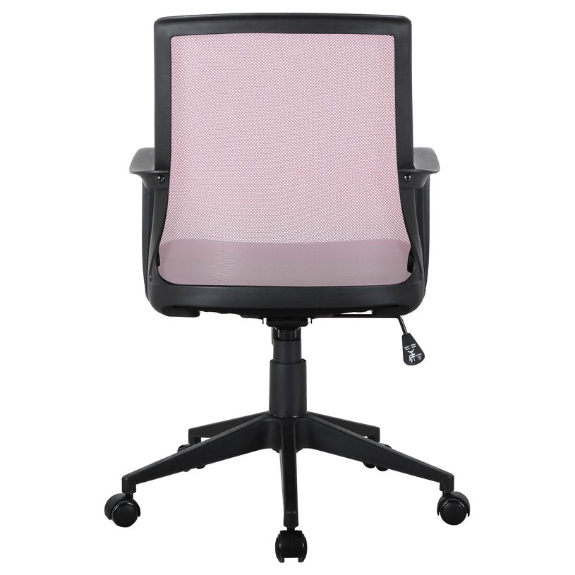 3700339883455-Fauteuil de bureau ALEX - accoudoirs fixes - Noir et rose-P_79438589_2-1