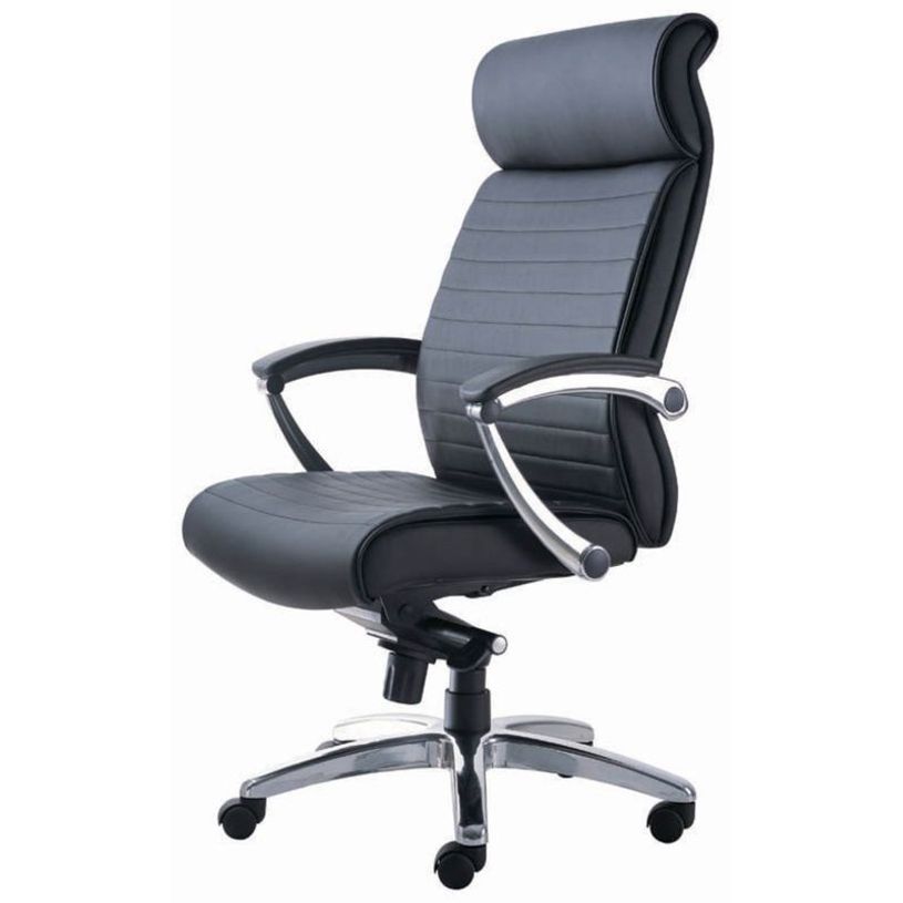 3700339883493-Fauteuil de bureau WILLIAM - accoudoirs articulés - appui-tête intégré - cuir noir-P_79438593_2-1