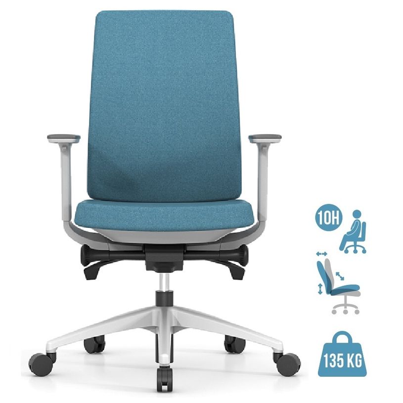 3700339883561-Fauteuil de bureau LEWIS - accoudoirs réglables - appui-tête en option - Bleu-P_79438600_1-0