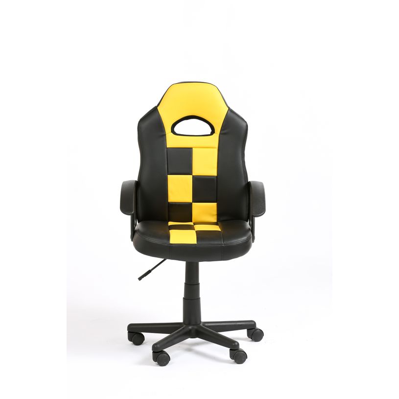 3701338800658-Fauteuil gamer FORMULE 1 - accoudoirs fixes - noir et jaune-P_79438604_3-2