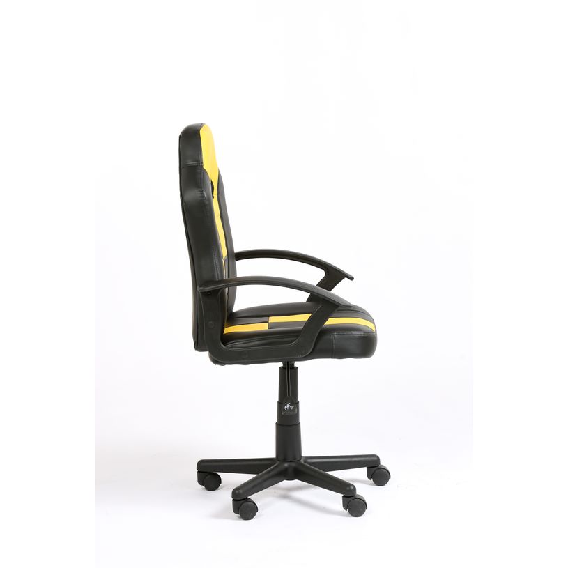 3701338800658-Fauteuil gamer FORMULE 1 - accoudoirs fixes - noir et jaune-P_79438604_4-3