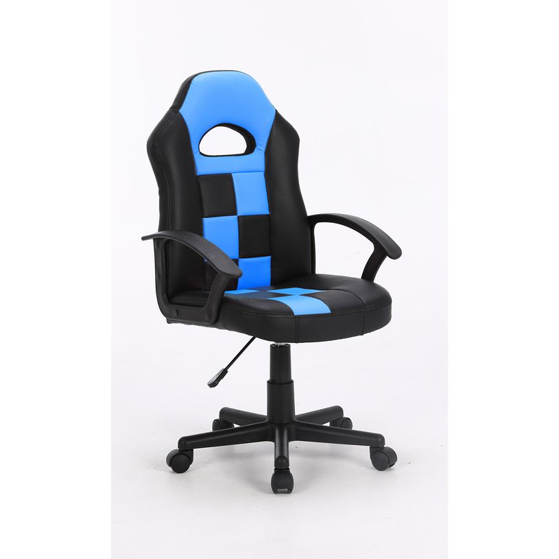 3701338800665-Fauteuil gamer FORMULE 1 - accoudoirs fixes - noir et bleu-P_79438605_2-1