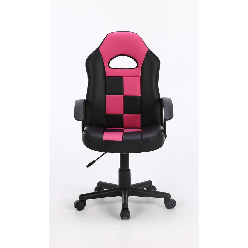 3701338800672-Fauteuil gamer FORMULE 1 - accoudoirs fixes - noir et rose-P_79438606_3-2