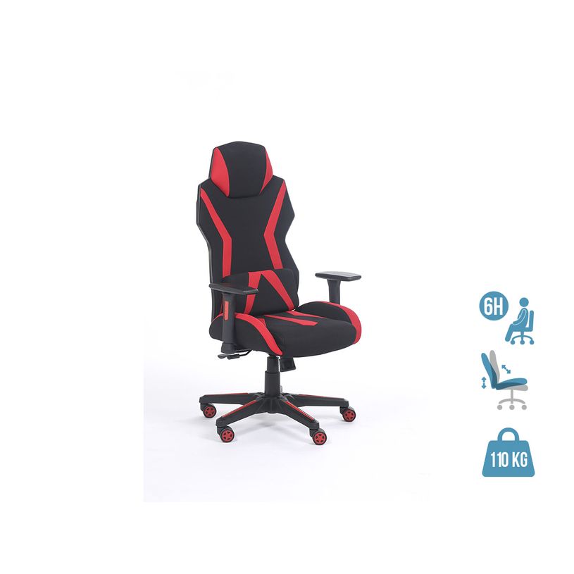 3701338800726-Fauteuil gamer POPER-T - accoudoirs réglables - noir et rouge-P_79438611_1-0