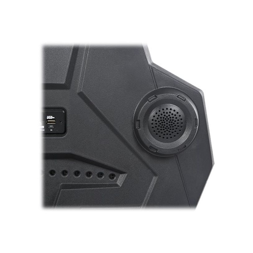 3701338800740-Fauteuil gamer ONLINE - accoudoirs réglables - enceintes intégrées - noir et rouge-P_79438613_17-16