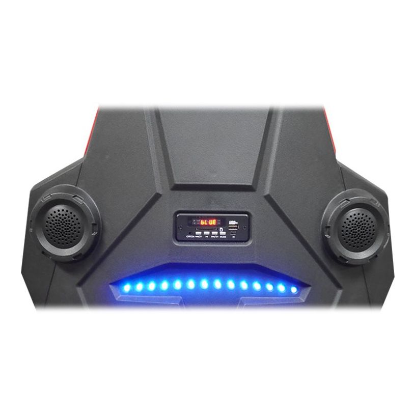 3701338800740-Fauteuil gamer ONLINE - accoudoirs réglables - enceintes intégrées - noir et rouge-P_79438613_9-8