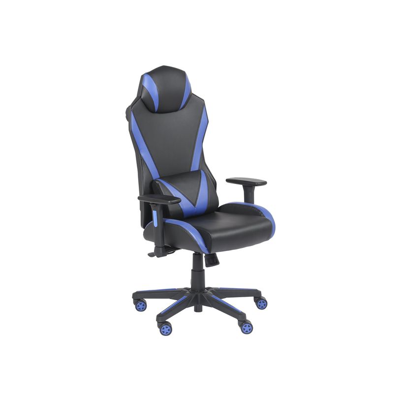 3701338800757-Fauteuil gamer ONLINE - accoudoirs réglables - enceintes intégrées - noir et bleu-P_79438614_2-1