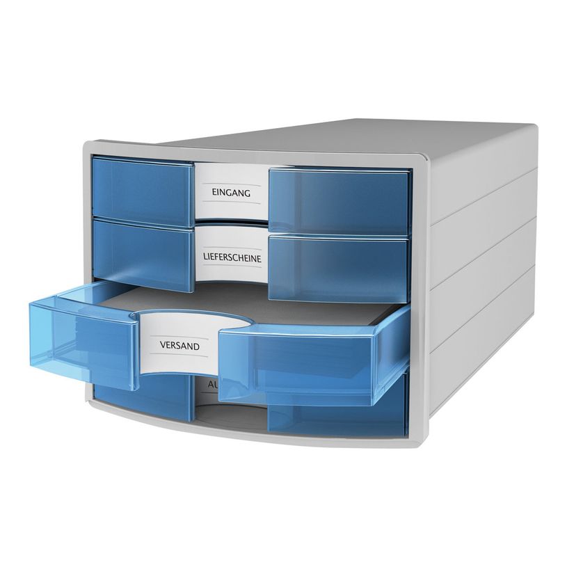 4012473101753-HAN Impuls - Module de classement 4 tiroirs - gris/bleu translucide-P_79438624_1-0