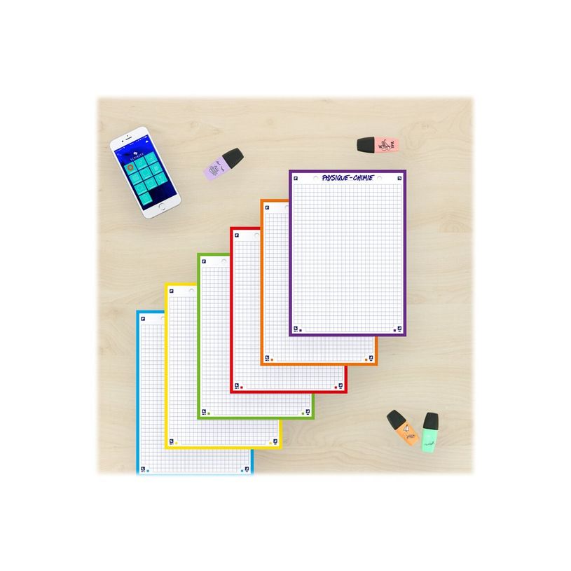 3020120120676-Oxford - Pack de 30 Fiches Bristol Scribzee - A5 - petits carreaux - perforées - rouge-P_79438650_1-4