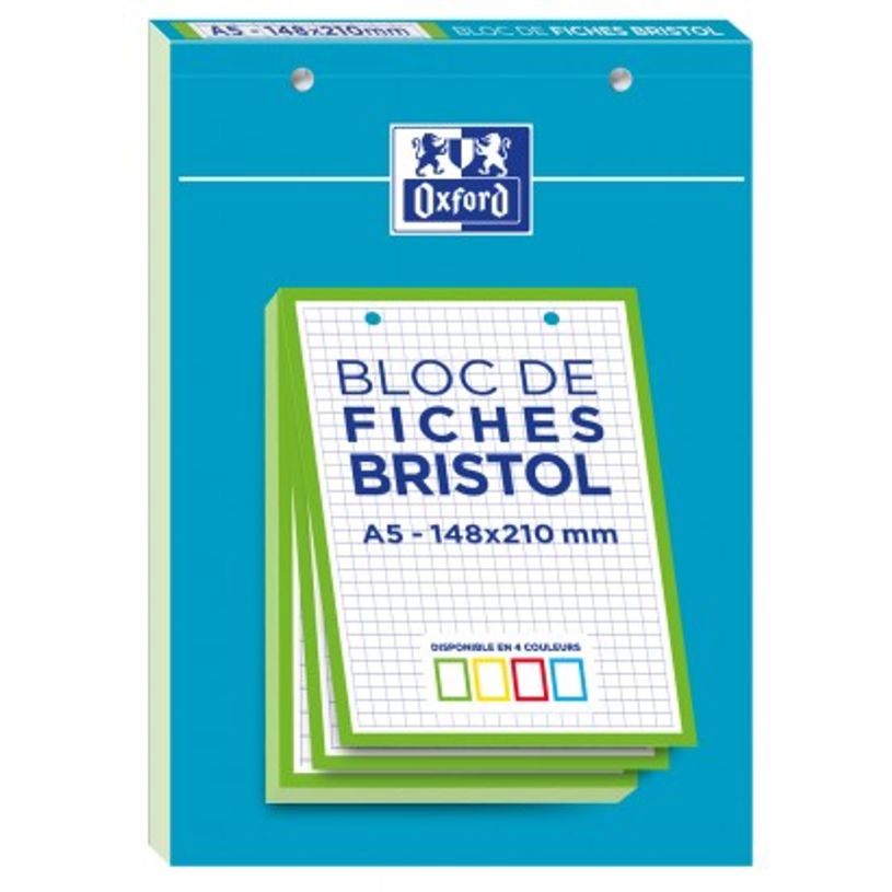 3020120120799-Oxford - Pack de 30 Fiches Bristol - A5 - petits carreaux - perforées - vert-P_79438653_6-0