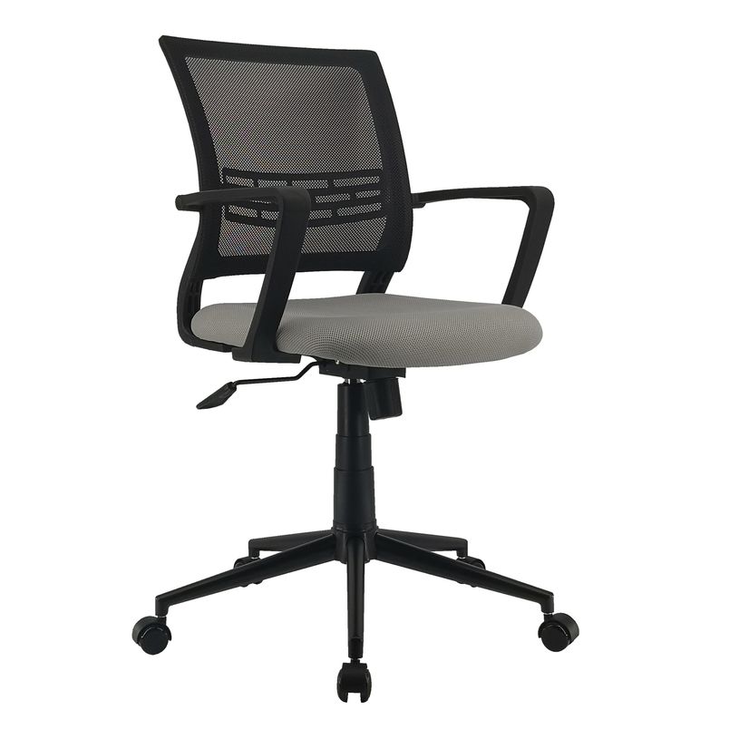 3397702203172-Fauteuil de bureau ICEBERG - accoudoirs fixes - patins et roulettes fournis - noir et gris-P_79438714_2-1