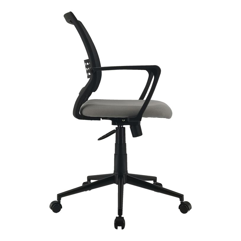 3397702203172-Fauteuil de bureau ICEBERG - accoudoirs fixes - patins et roulettes fournis - noir et gris-P_79438714_3-2