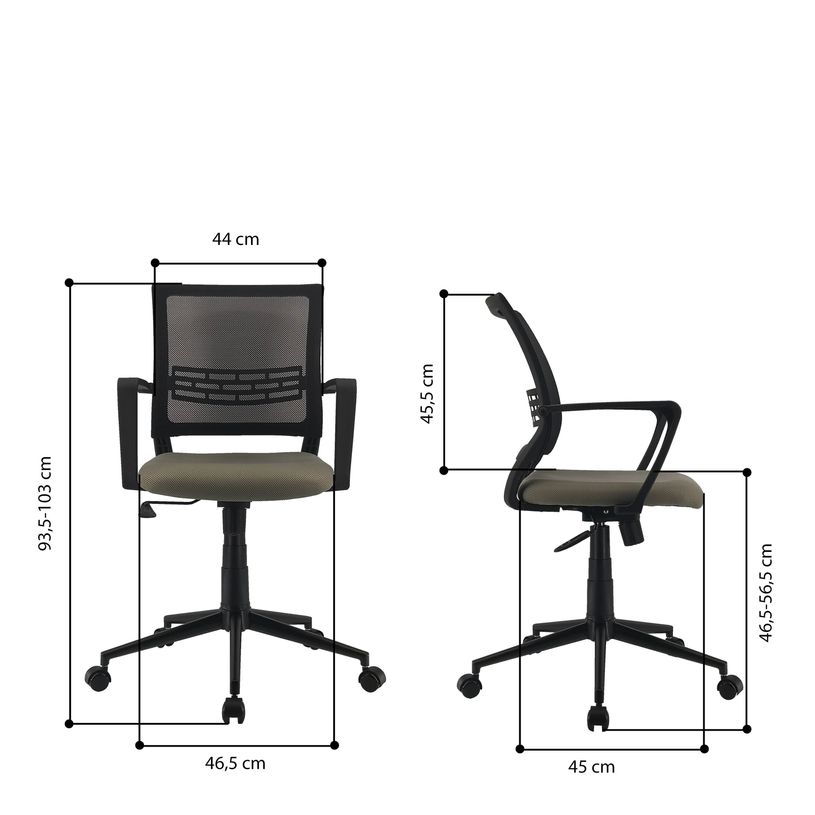 3397702203172-Fauteuil de bureau ICEBERG - accoudoirs fixes - patins et roulettes fournis - noir et gris-P_79438714_9-8