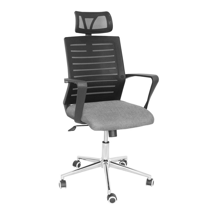 3397704690161-Fauteuil de bureau MOLITOR - accoudoirs fixes - appui-tête réglable - noir et gris-P_79438717_2-1