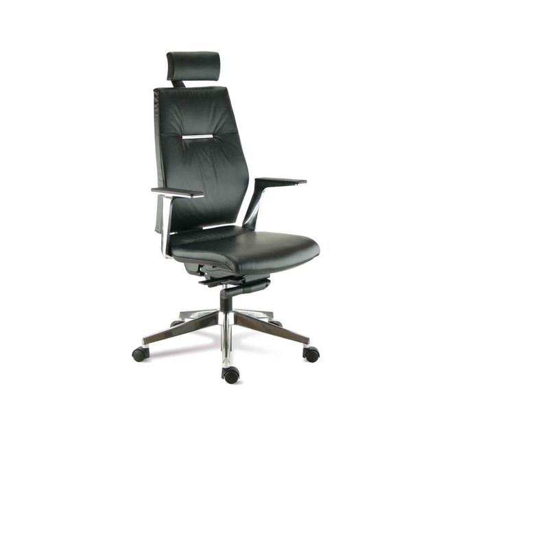 3660916013692-Fauteuil de bureau SPECTRA - accoudoirs réglables - appui-tête réglable - cuir noir-P_79438783_2-1
