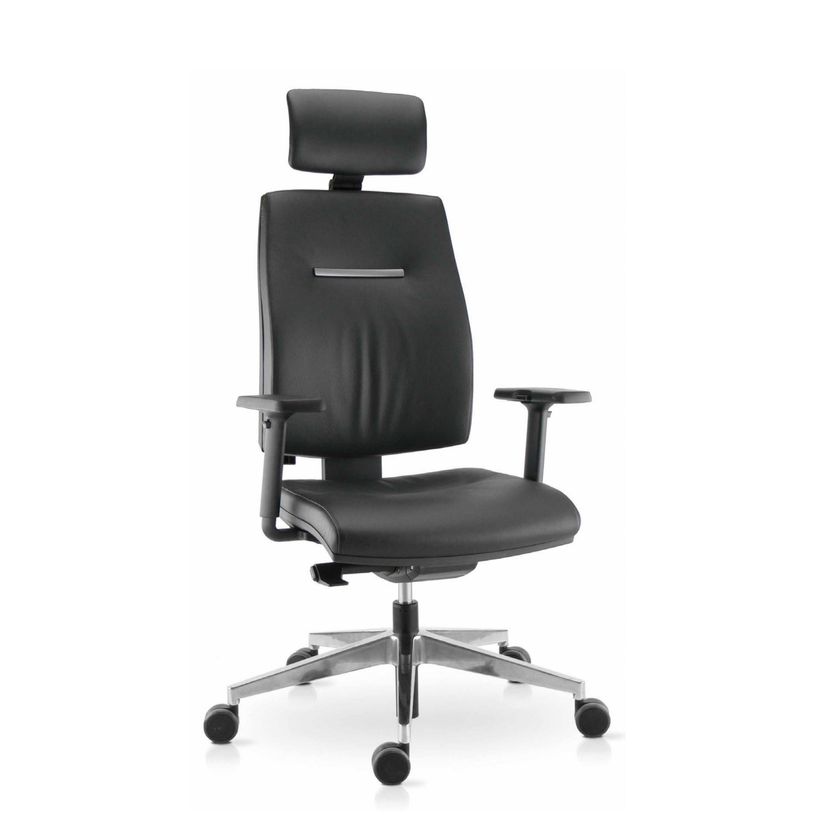 3660916038152-Fauteuil de bureau NOVE+ - accoudoirs réglables - appui-tête réglable - cuir noir-P_79438784_2-1