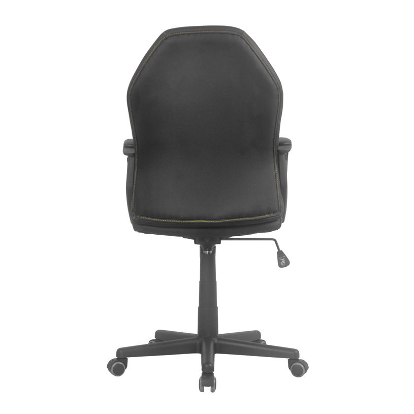 3397702728200-Fauteuil de bureau BOGOTA - accoudoirs fixes - noir avec surpiqûres jaunes-P_79438790_2-1