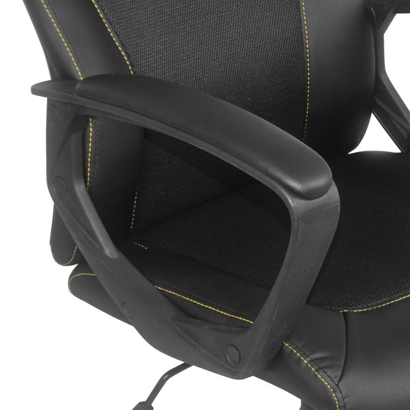 3397702728200-Fauteuil de bureau BOGOTA - accoudoirs fixes - noir avec surpiqûres jaunes-P_79438790_7-6