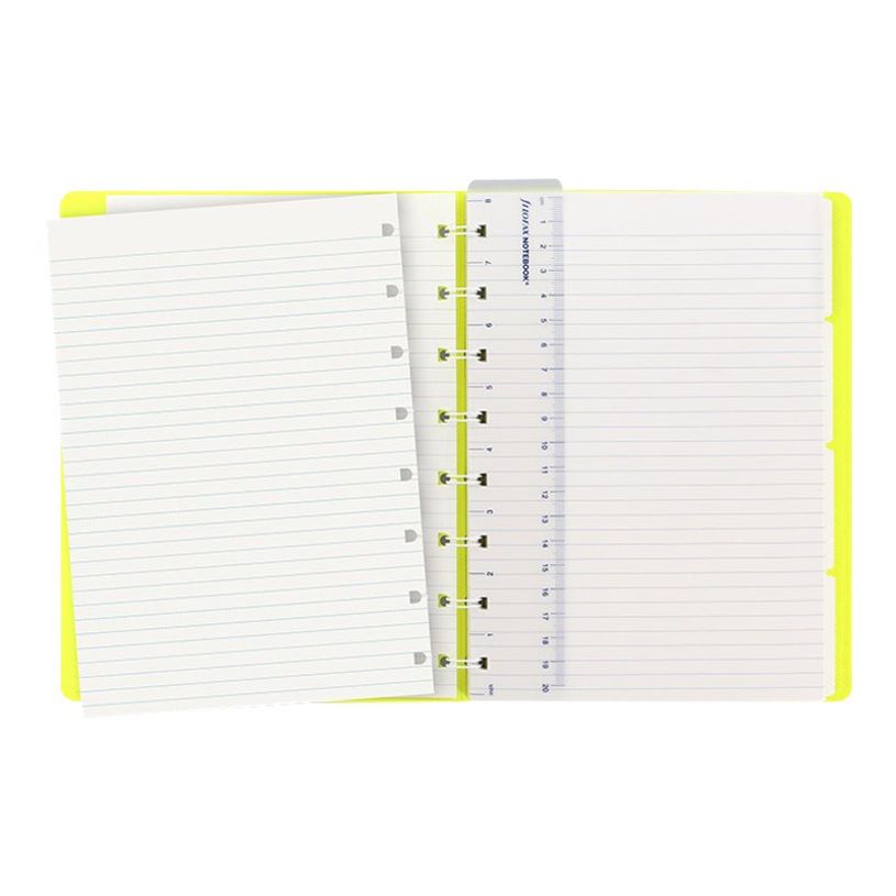 5015142269395-Filofax Saffiano - Carnet de notes à spirale A5 - gris/jaune fluo-P_79438995_1-0