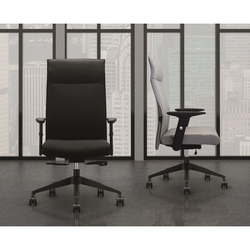 3700339883431-Fauteuil de bureau HENRY - accoudoirs réglables - appui-tête intégré - Gris-P_79439070_3-2