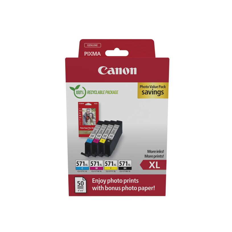 8714574679204-Canon CLI-571XL - pack de 4 - noir, jaune, cyan, magenta - cartouche d'encre originale-P_79439118_1-0