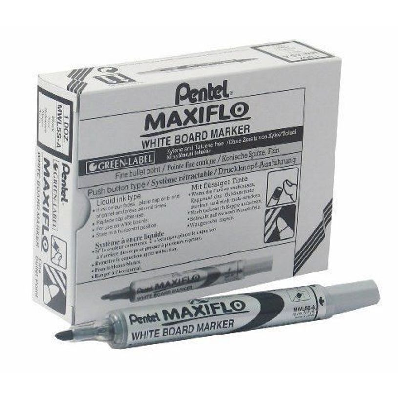 4902506057242-Pentel MAXIFLO - Pack de 12 marqueurs effaçables - pointe ogive - noir-P_79439160_4-0