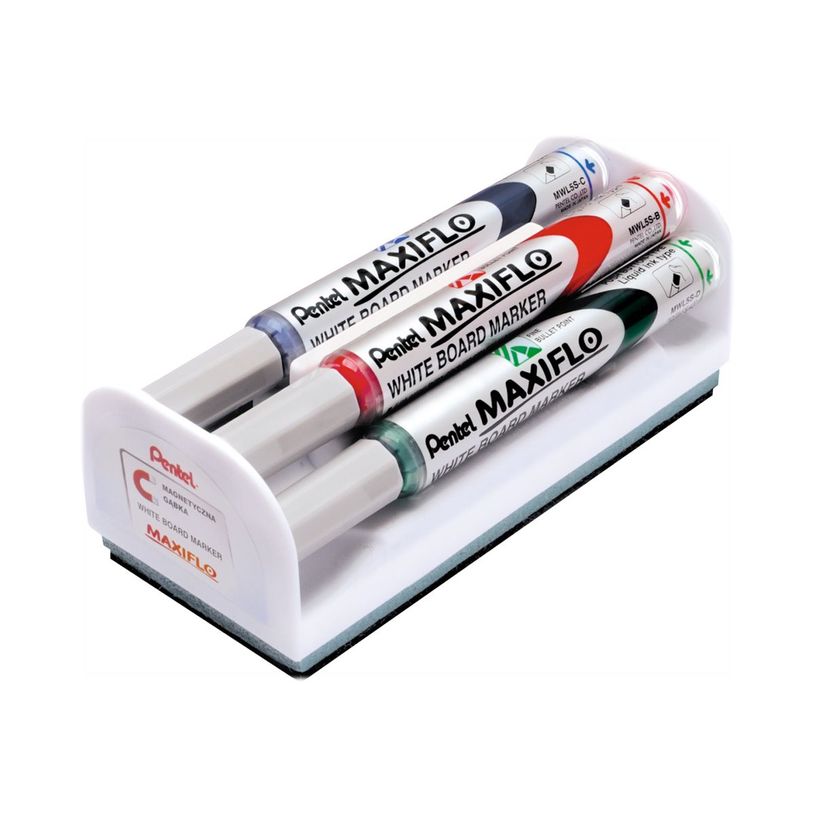 4902506057259-Pentel MAXIFLO - Pack de 12 marqueurs effaçables - pointe ogive - rouge-P_79439161_3-2