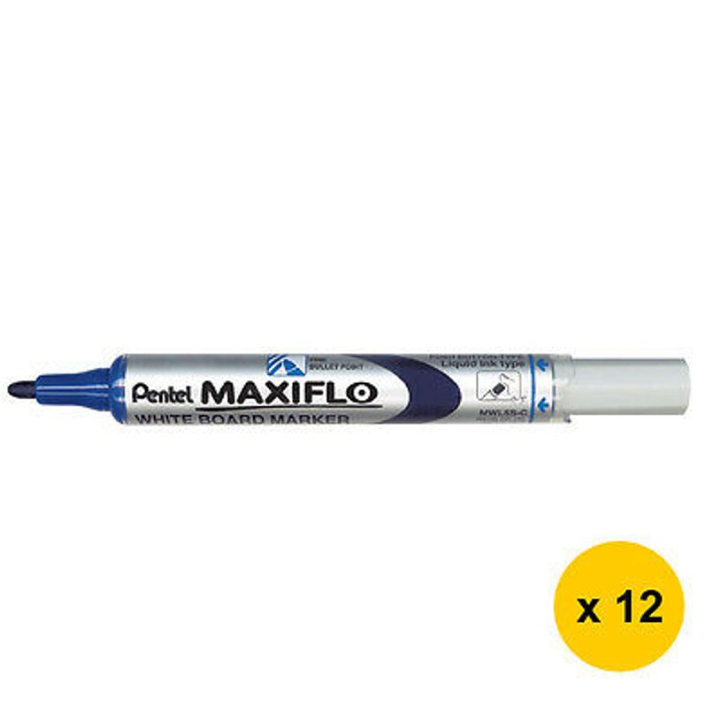 4902506057266-Pentel MAXIFLO - Pack de 12 marqueurs effaçables - pointe ogive - bleu-P_79439162_3-0