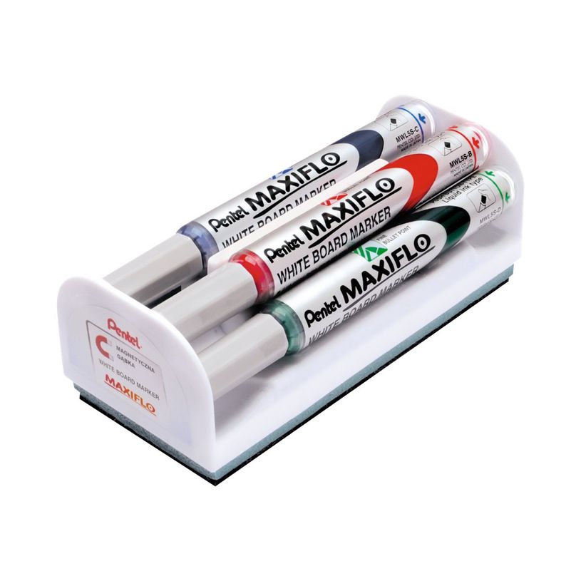 4902506057266-Pentel MAXIFLO - Pack de 12 marqueurs effaçables - pointe ogive - bleu-P_79439162_5-4