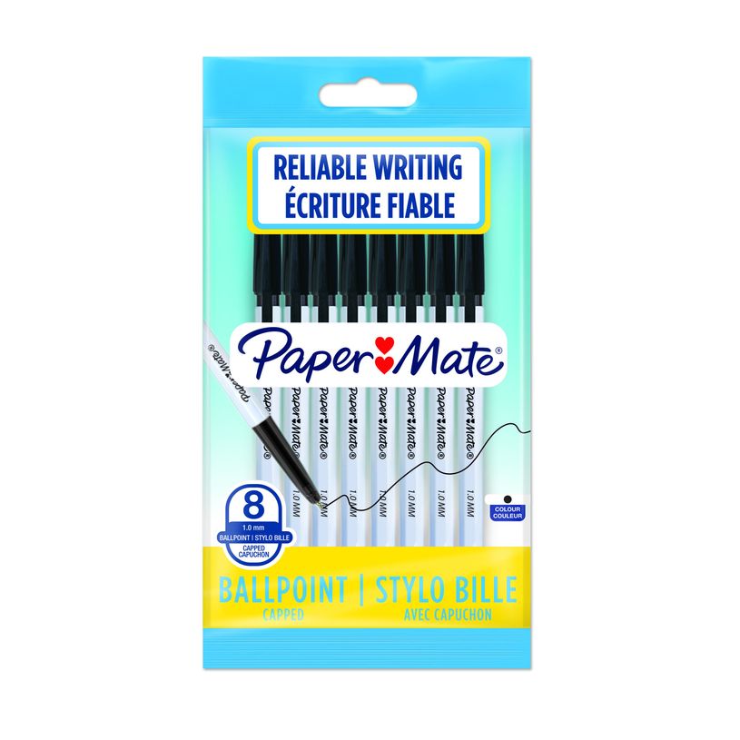 3026980843762-Paper Mate 045 - 8 Stylos à bille - noir-P_79439255_1-0