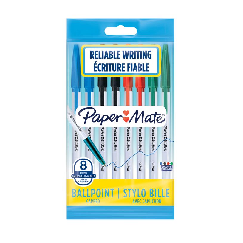 3026980844165-Paper Mate 045 - 8 Stylos à bille - couleurs assorties-P_79439258_1-0