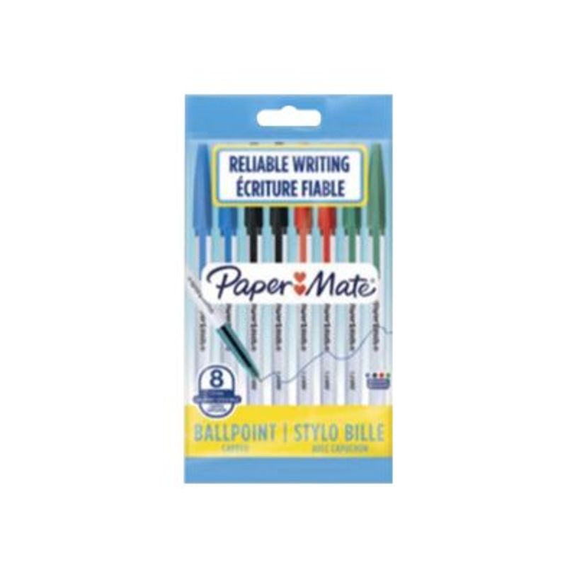 3026980844165-Paper Mate 045 - 8 Stylos à bille - couleurs assorties-P_79439258_2-1