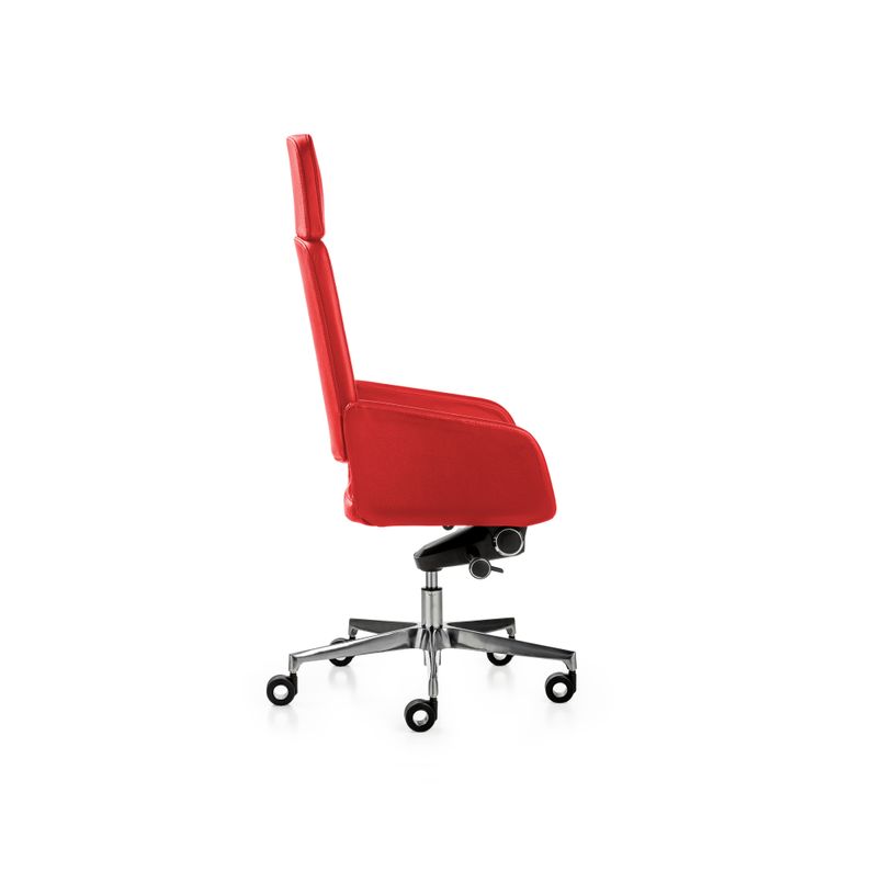 2012349446614-Fauteuil de bureau AITA - accoudoirs intégrés - appui-tête intégré - cuir rouge, pièt-P_79439415_3-2
