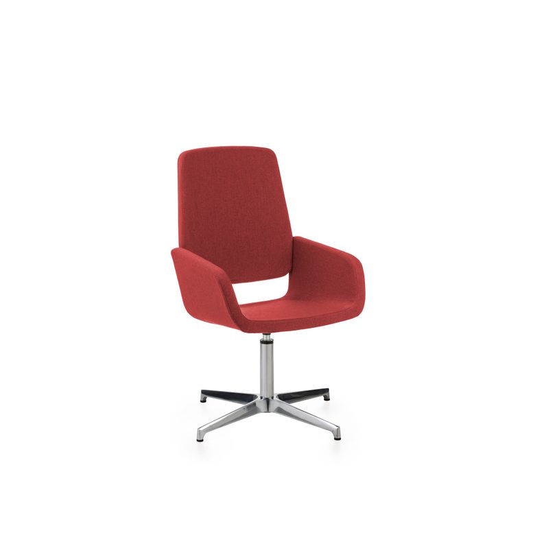 2012349446676-Chaise AITA - dossier haut - siège pivotant - pietement aluminium - tissu rouge-P_79439418_3-0