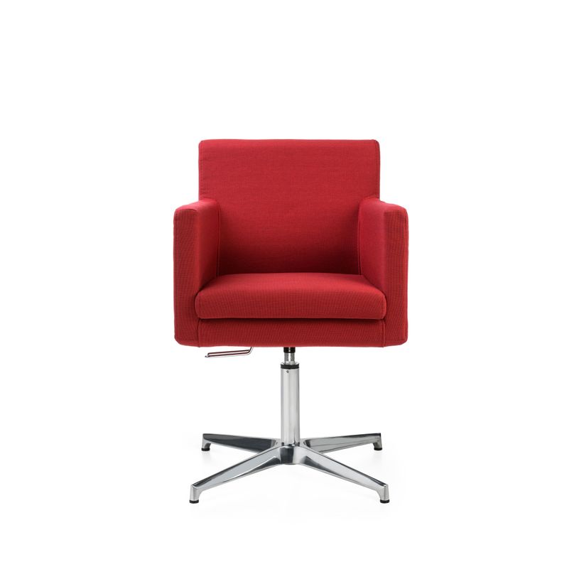 2012349447017-Chaise BROOKLYN - accoudoirs intégrés - base aluminium - Rouge-P_79439435_2-1