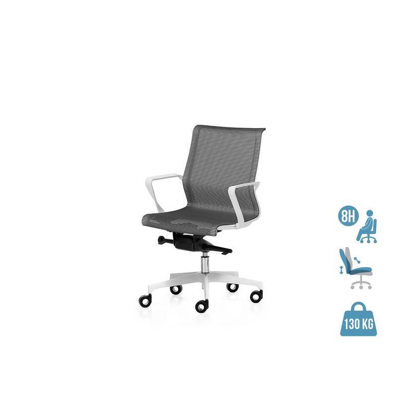 2012349447192-Fauteuil de bureau X-LIGHT - accoudoirs fixes - dossier bas - gris base blanche-P_79439444_1-0