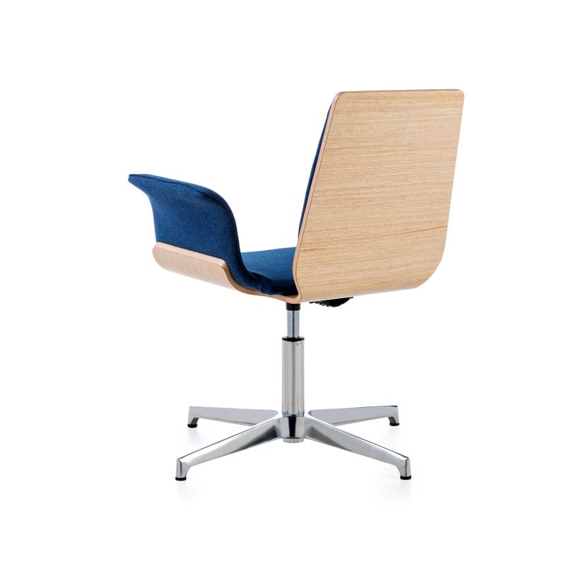 2012349448274-Chaise SPERA - siège pivotant - structure bois recouvert de tissu bleu-P_79439498_3-2