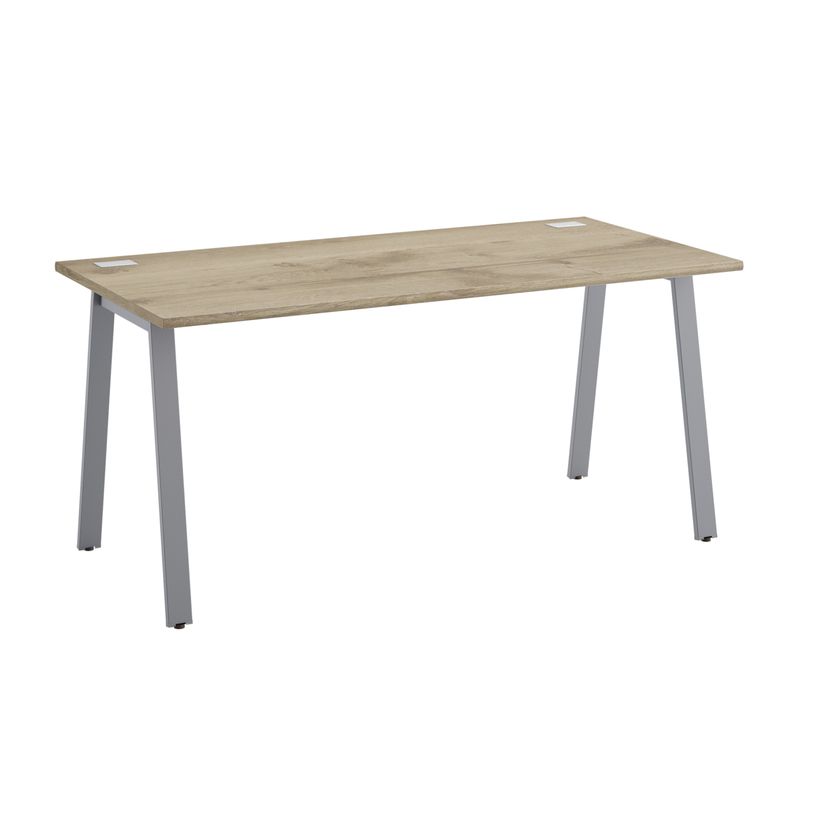 3483600933430-Bureau MAMBO - 140 cm - Pieds métal - Chêne/chocolat-P_79439510_1-0