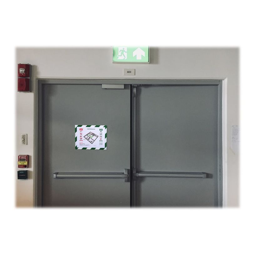 3130630392071-Exacompta - Cadre d'affichage magnétique de sécurité bicolore - A4 - vert/blanc-P_79439566_1-2
