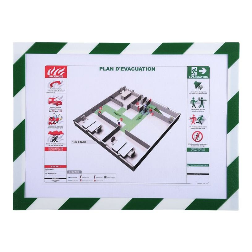 3130630392071-Exacompta - Cadre d'affichage magnétique de sécurité bicolore - A4 - vert/blanc-P_79439566_3-1