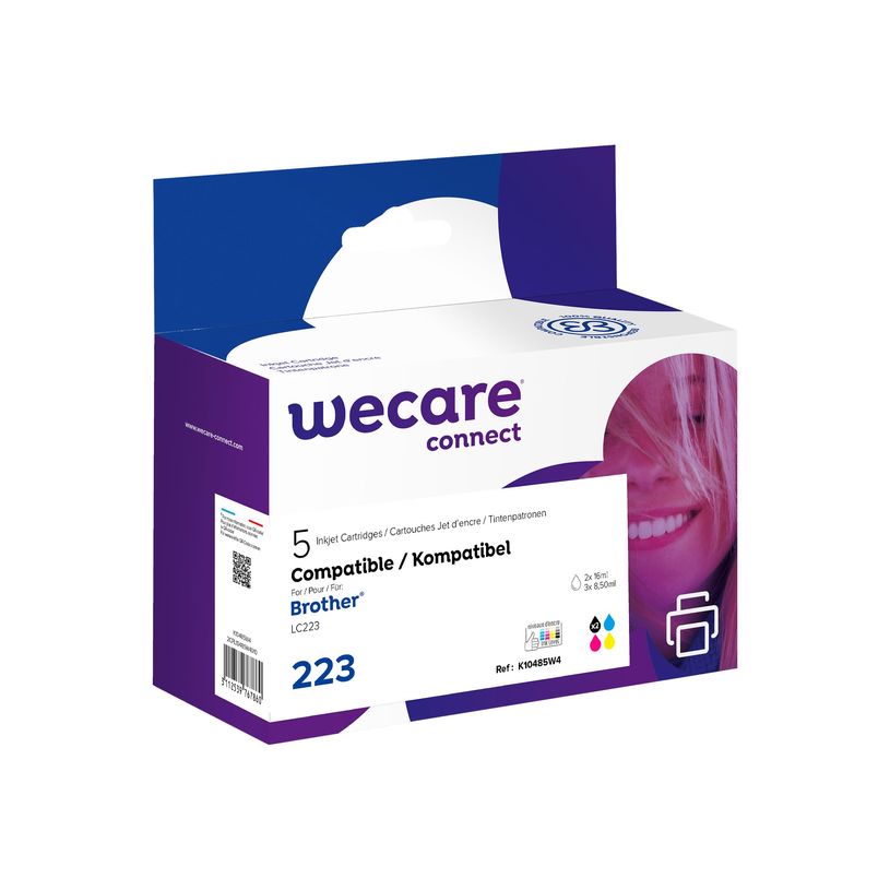 3112539767860-Cartouche compatible Brother LC223 - pack de 5 - noir x2, cyan, magenta, jaune - Wecare-P_79439625_2-1