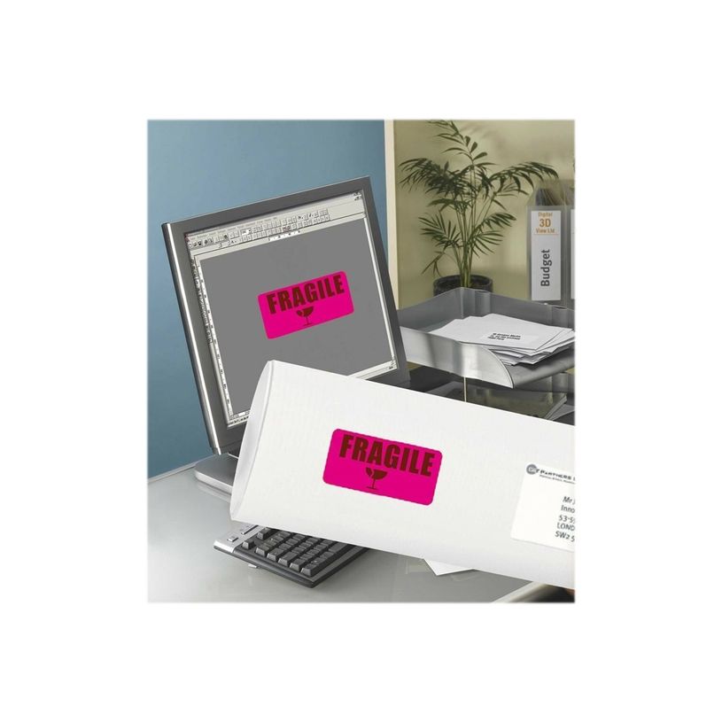 3266550263112-Avery - 350 Étiquettes amovibles rose fluo - 99,1 x 38,1 mm - Impression laser - réf L736-P_79439695_2-1