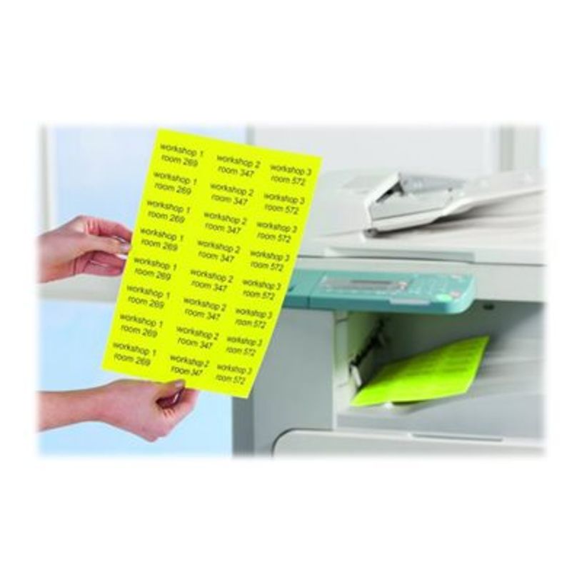 0400794396967-Avery - 1625 Étiquettes amovibles jaune fluo - 38,1 x 21,2 mm - Impression laser - réf L7-P_79439696_3-6