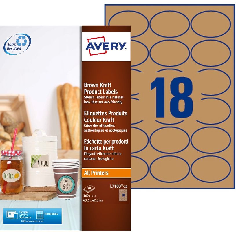 4004182051764-Avery - 360 Étiquettes adhésives ovales kraft - 42,3 x 63,5 mm - réf L7103-20-P_79439704_1-0
