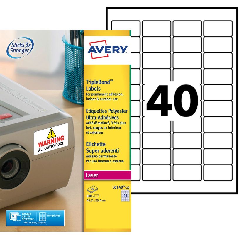 4004182059814-Avery - 800 Étiquettes ultra résistantes blanches - 25,4 x 45,7 mm - Impression laser - r-P_79439710_1-0